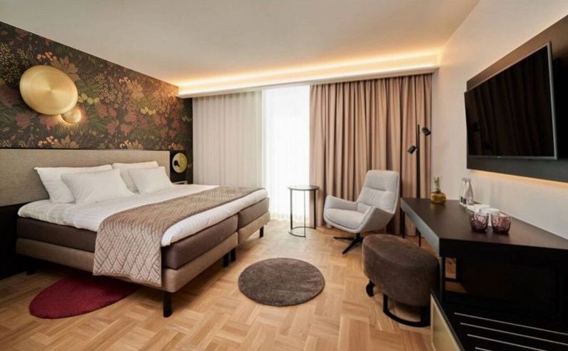 Chambre premium avec détails élégants et mobilier de design